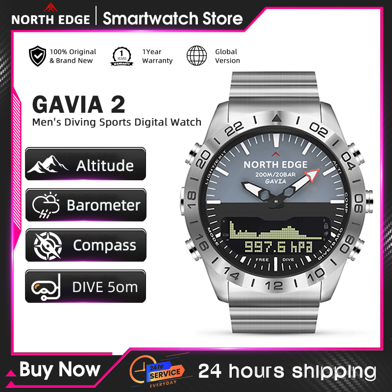 Compass Watch Luxury - Мужские часы для дайвинга NORTH EDGE,