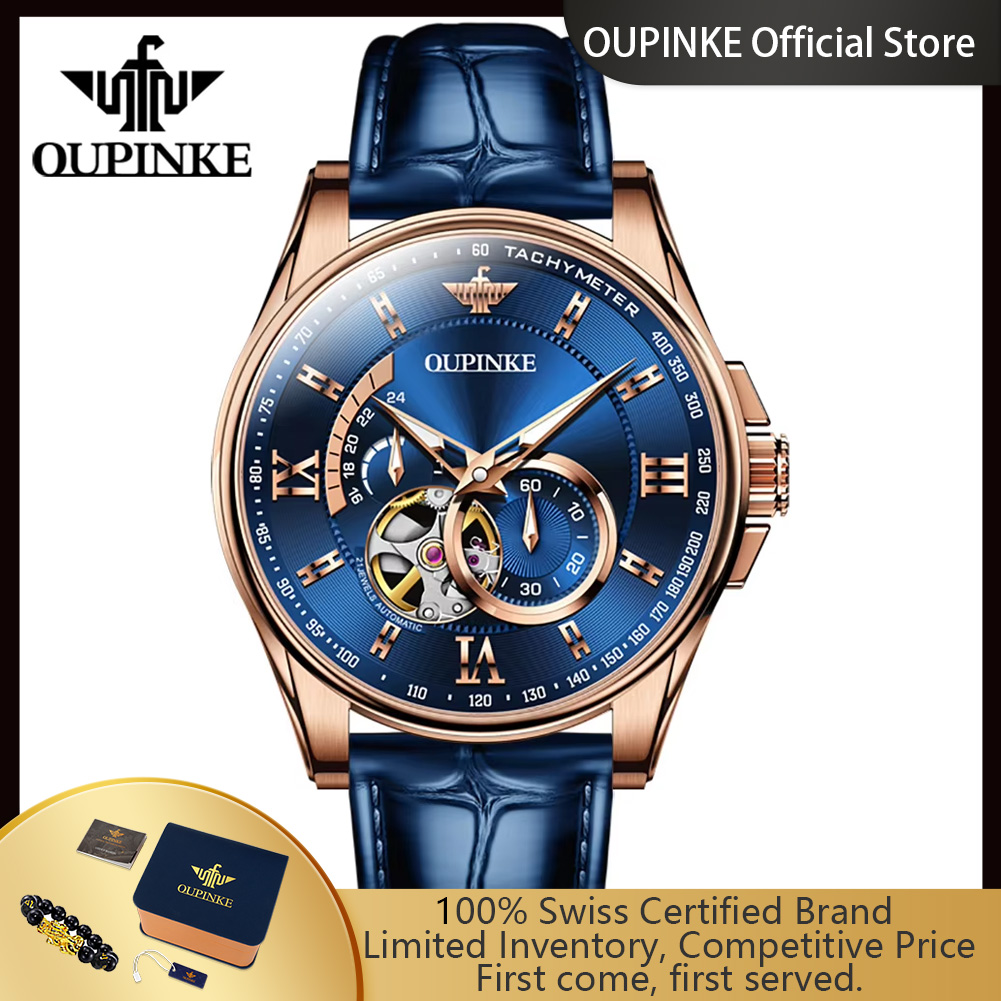 Chronograph Flyback Watch - Мужские автоматические часы OUPINKE 3222, оригинальные,