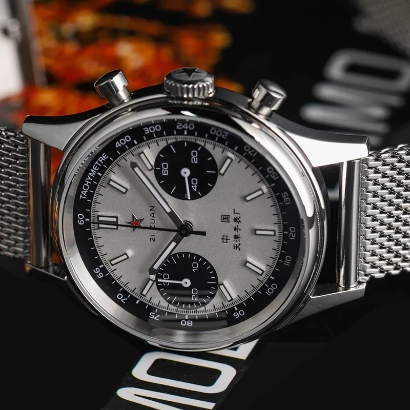 Chronograph Flyback Watch - 42 мм Китай Авиационный Хронограф Кварцевые