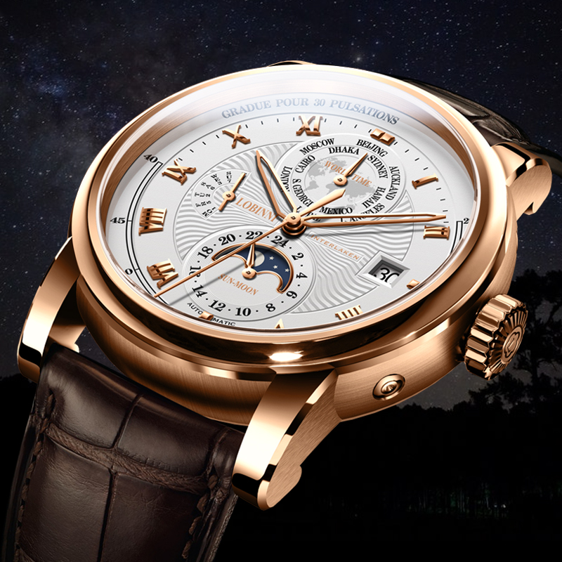 Luxury Watch Brands In World - LOBINNI мужской роскошный бренд часов Moon