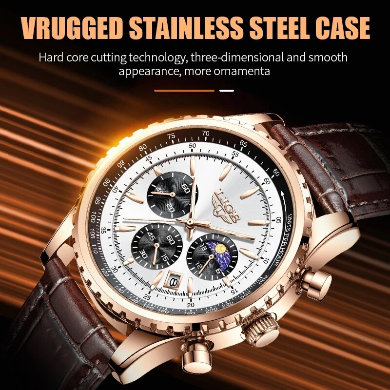 Часы наручные LIGE Мужские ква – обзор и цена Luxury Watch Low Price