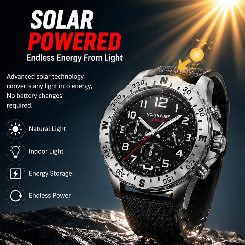 Мужские часы NORTH EDGE MACH 2 – обзор и цена Chronograph Flyback Watch