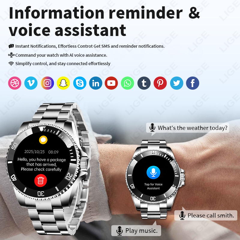 Смарт-часы LIGE: роскошные ста – обзор и цена Luxury Watch Korea