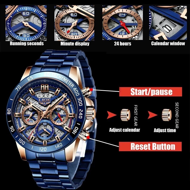 Часы наручные LIGE Мужские ква – обзор и цена Luxury Watch Low Price