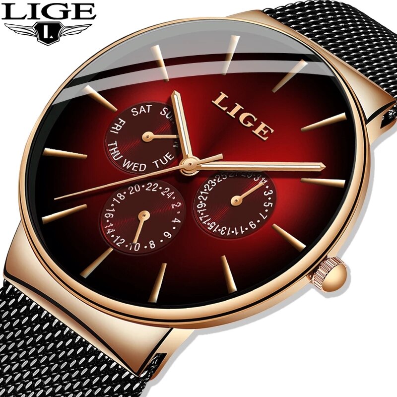 Новые модные мужские часы LIGE – обзор и цена Luxury Watch Low Price