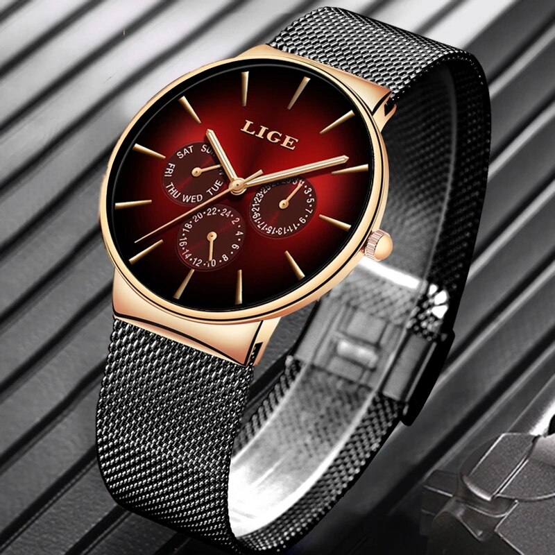 Новые модные мужские часы LIGE – обзор и цена Luxury Watch Low Price